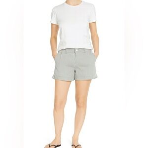 ABERCROMBIE & FITCH Cotton Jade / White Striped Cuffed Shorts US Sz 8